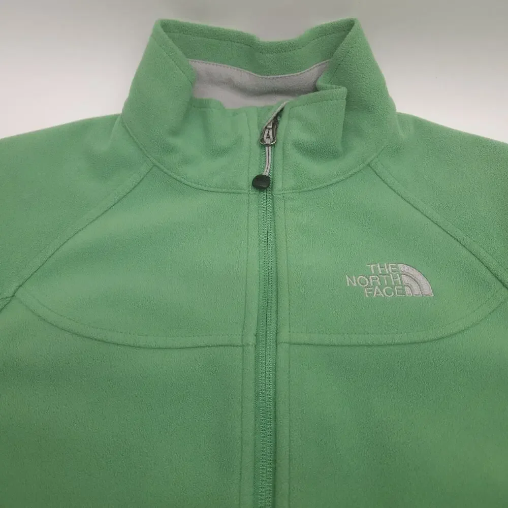 North Face Jacket Women S Green Full Zip Soft Shell Fleece Lined Winter Gorpcore